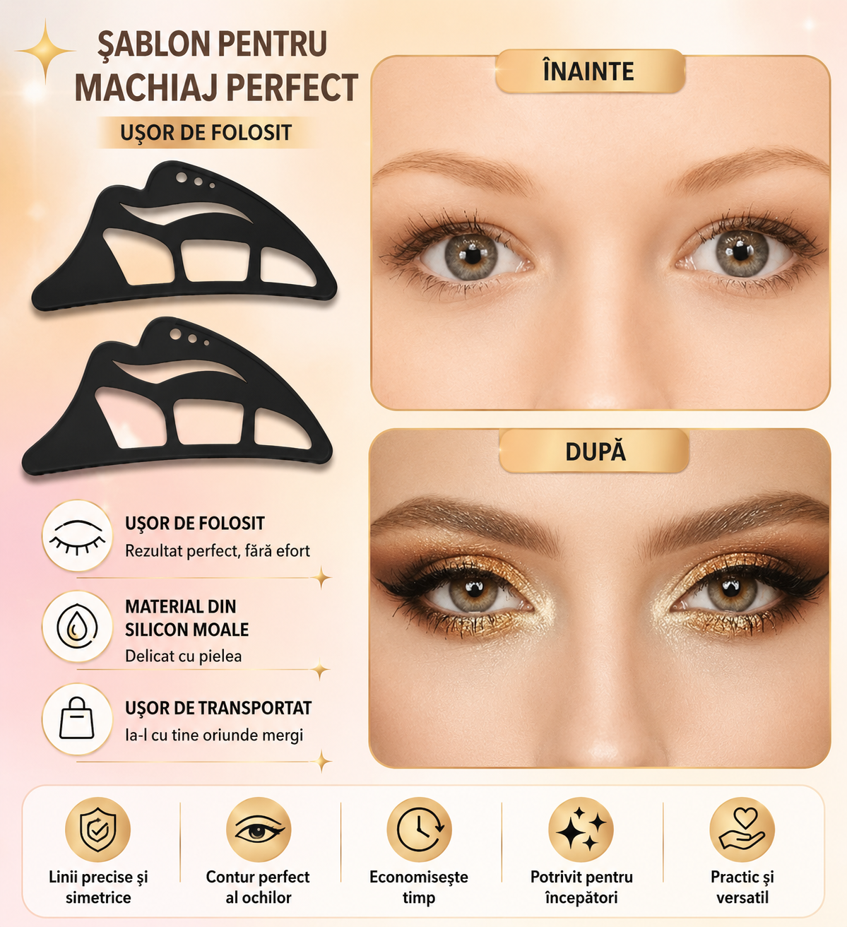 Șablon Ochi Perfecti Ușor de Folosit 1+1
